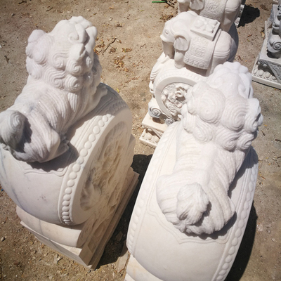 仿古石雕漢白玉抱鼓石庭院酒店門(mén)口中式裝飾擺件門(mén)墩雕塑