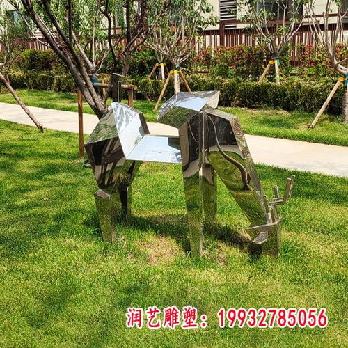 不銹鋼剪影梅花鹿雕塑 拉薩不銹鋼雕塑鹿訂制