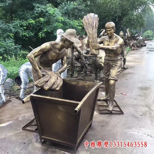 買賣生活情景仿銅雕像 甘肅黃銅買賣人物雕塑生產廠家 中雅雕塑