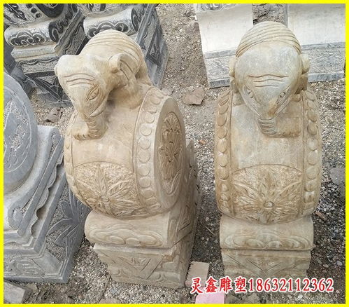 石雕庭院抱鼓雕塑 麗江庭院抱鼓漢白玉雕塑