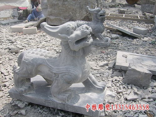 石雕青石貔貅門墩雕塑 漢中大理石雕塑貔貅