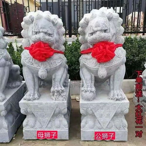 陜西省咸陽石材雕塑獅子銷售廠家 商洛石雕墓地獅子 西安青石獅子廠家