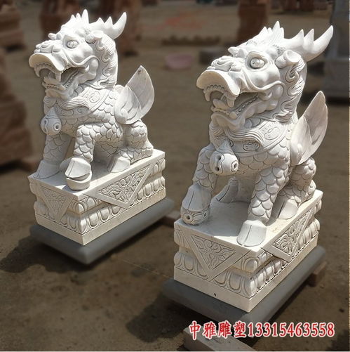 貔貅麒麟小象福魚荷花抱鼓石 銅仁麒麟花崗巖雕塑廠